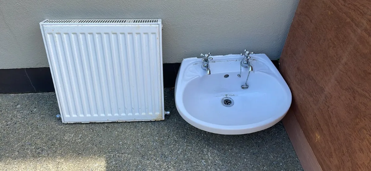 Radiator and bathroom sink