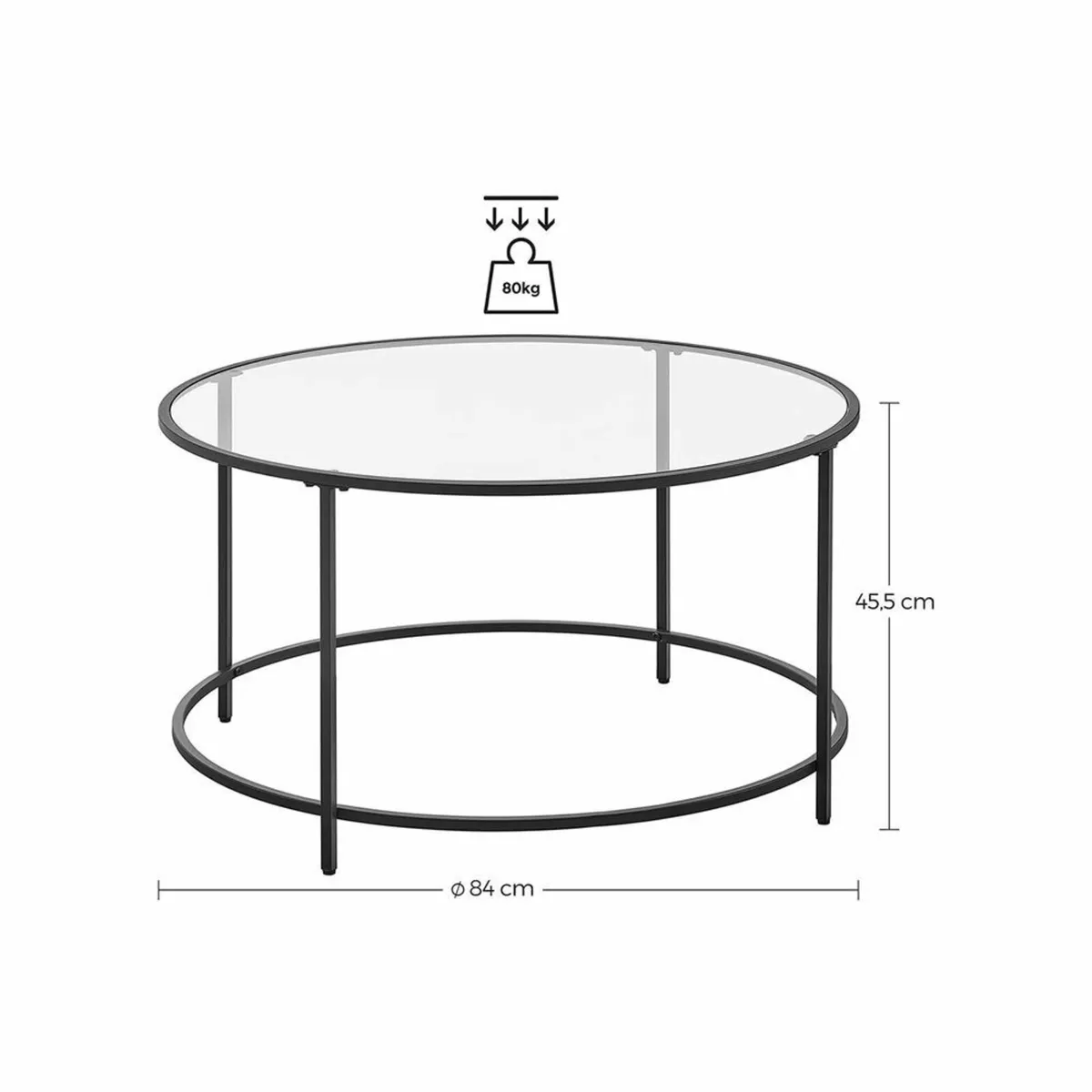 New Modern Round Glass Coffee Table -FREE P&P - Image 3