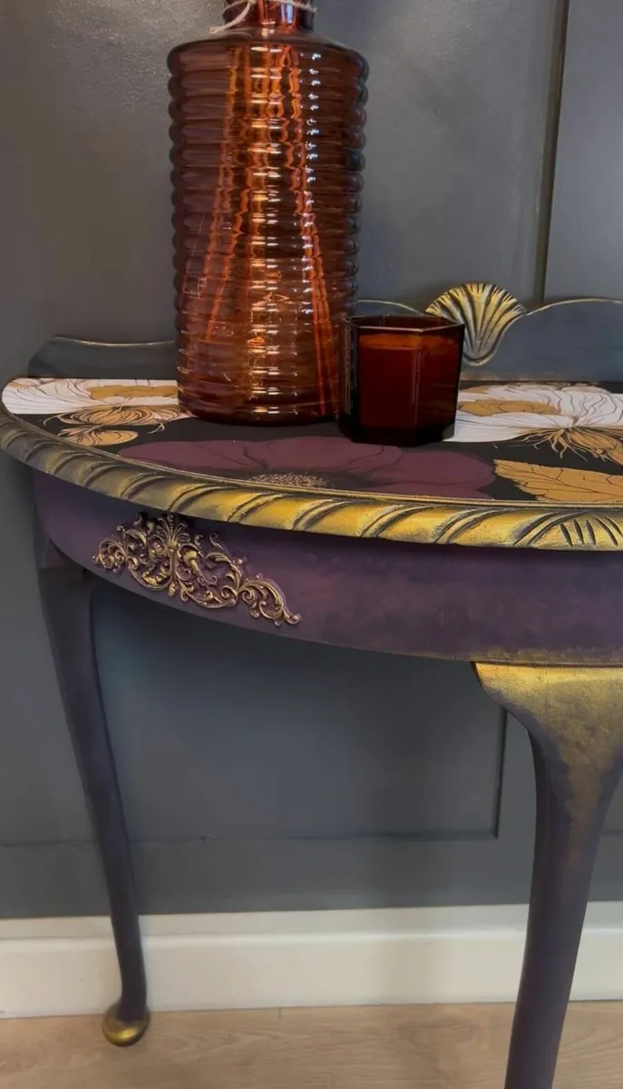 SALE! Golden Bloom Half-Moon Table - Image 2