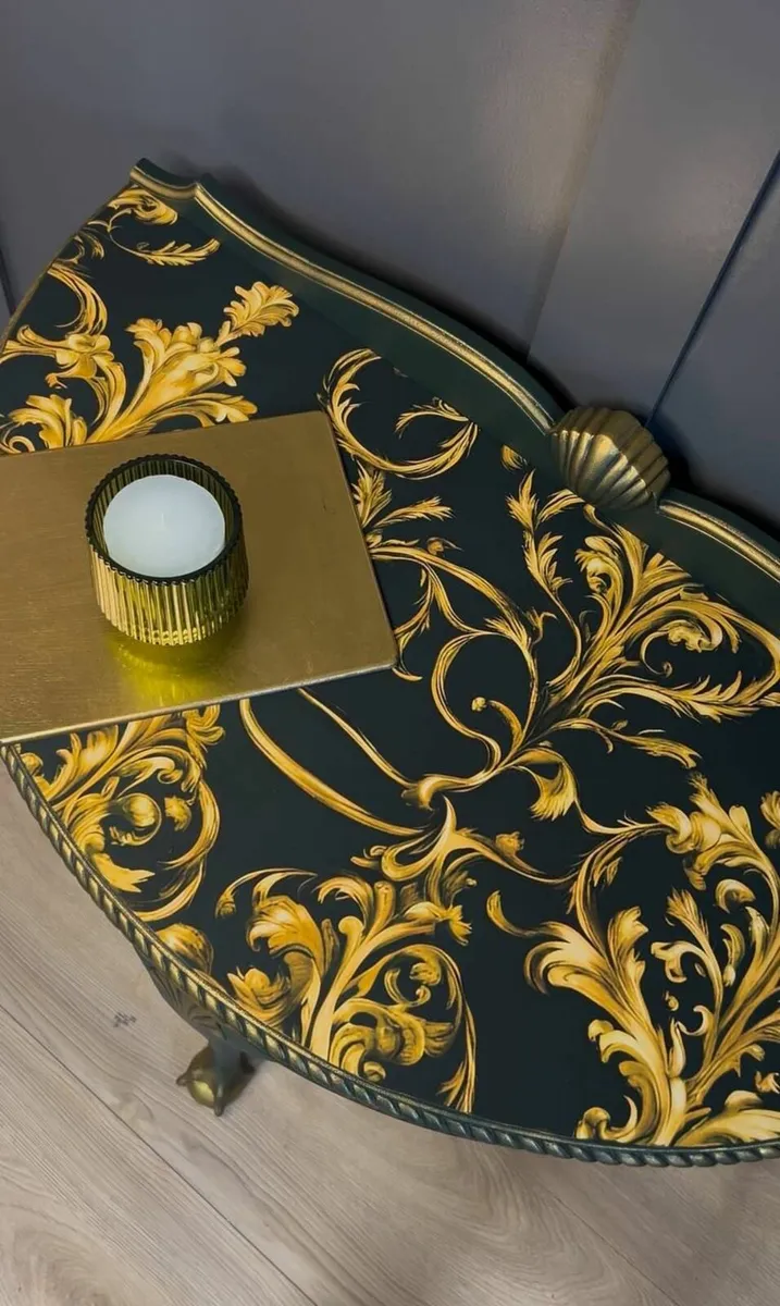 Golden Elegance Half-Moon Table - Image 4