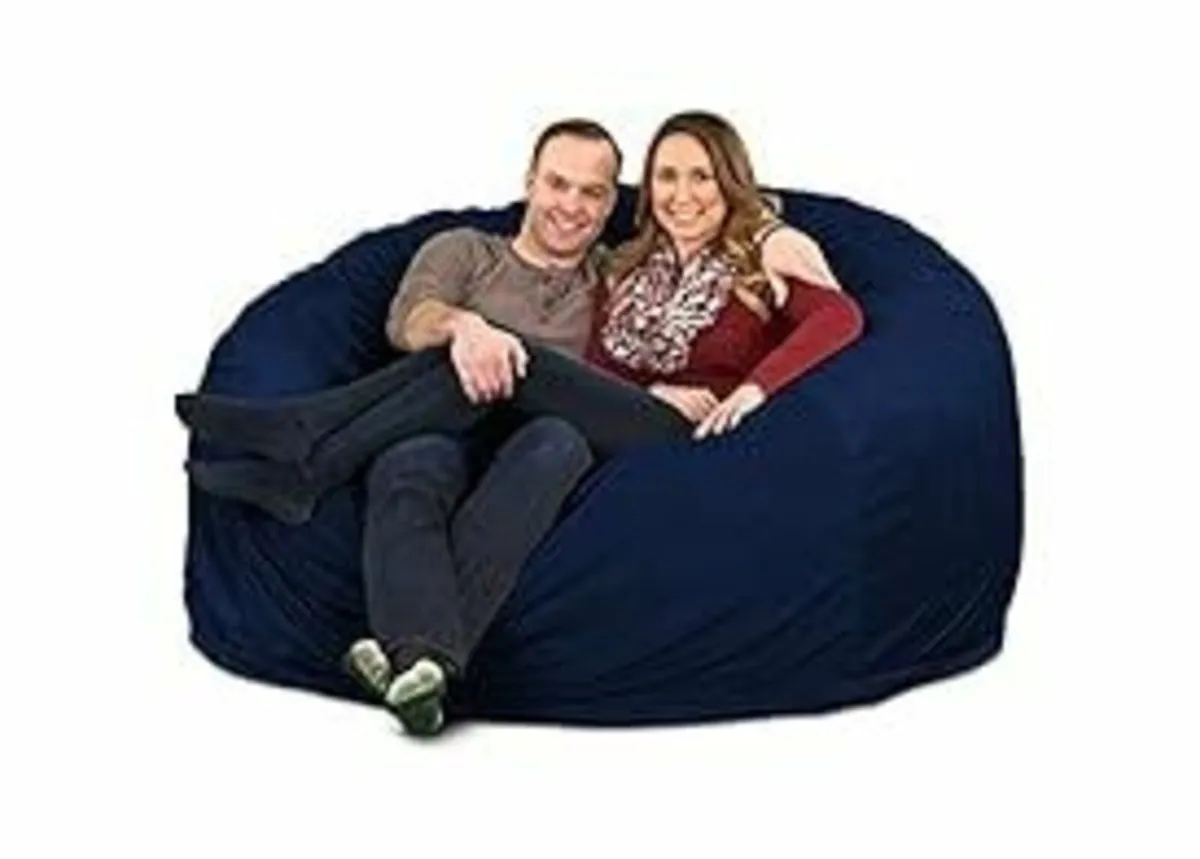 Giant Ultimate Sack Bean Bag – Navy Fur (Size 6000 - Image 1