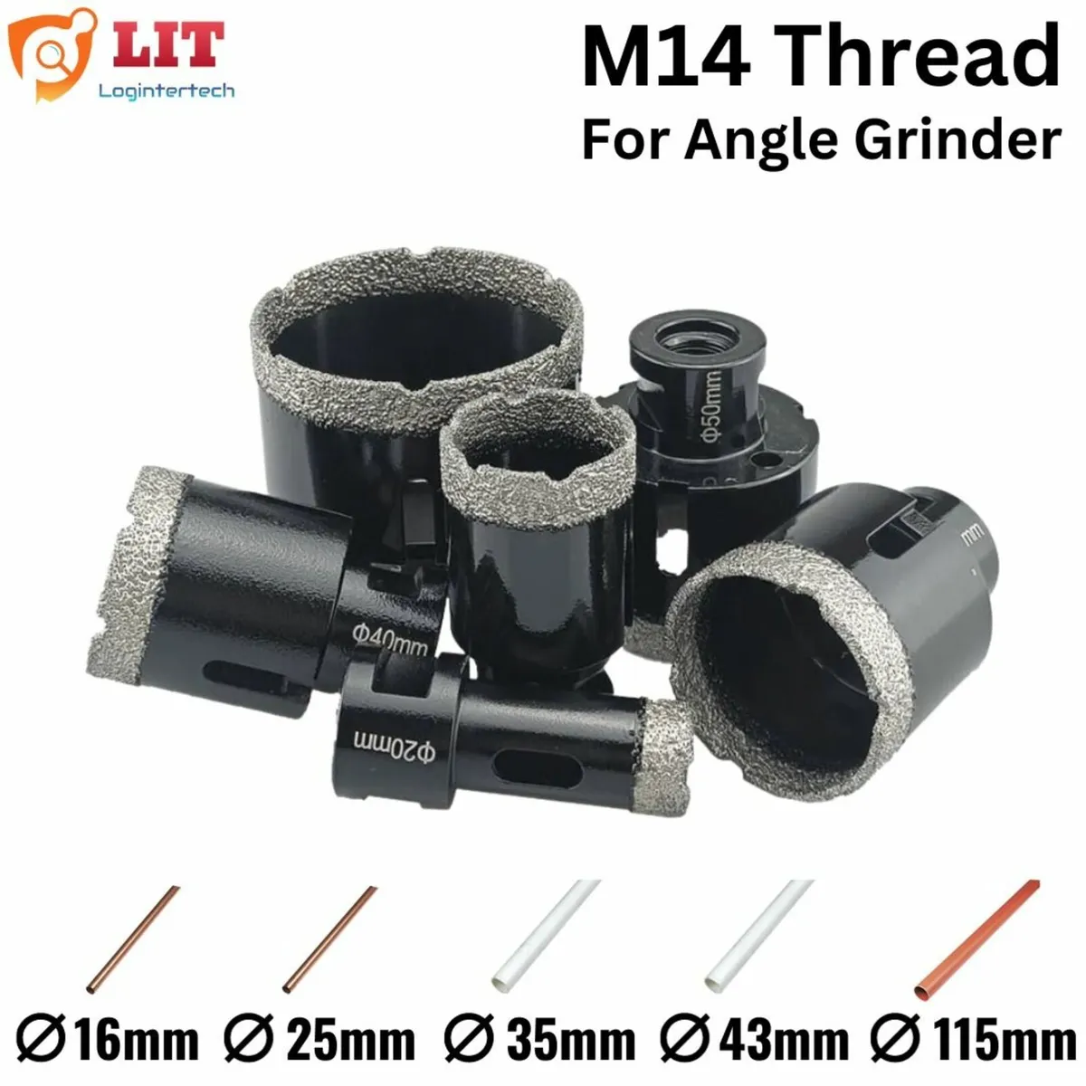 Dimond Drill Bits Hole Saw Core M14 Angle Grinder - Image 1