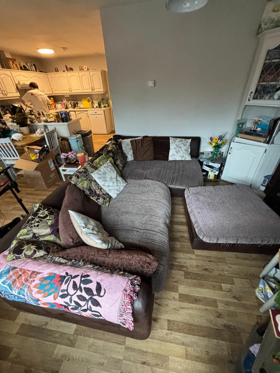 Large Couch and Ottoman - Image 1