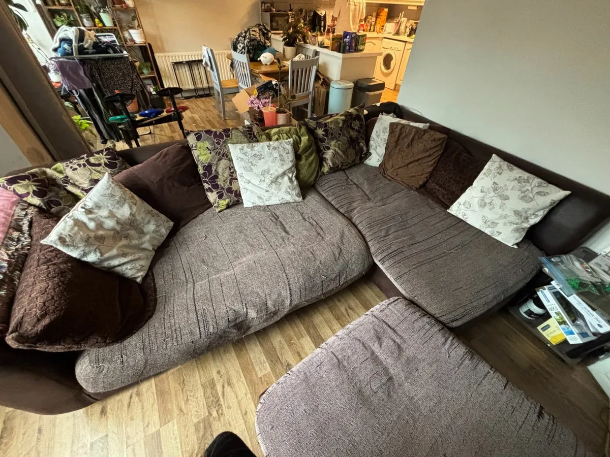 Large Couch and Ottoman - Image 2