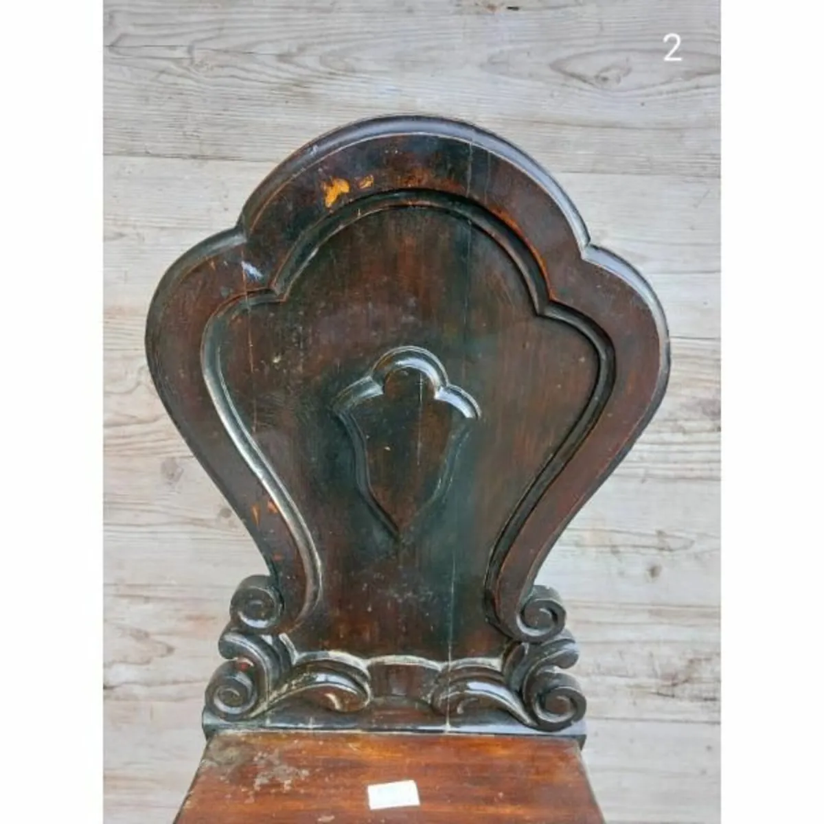 Antique Mahogany Hall Chair – KAS294 - Image 3