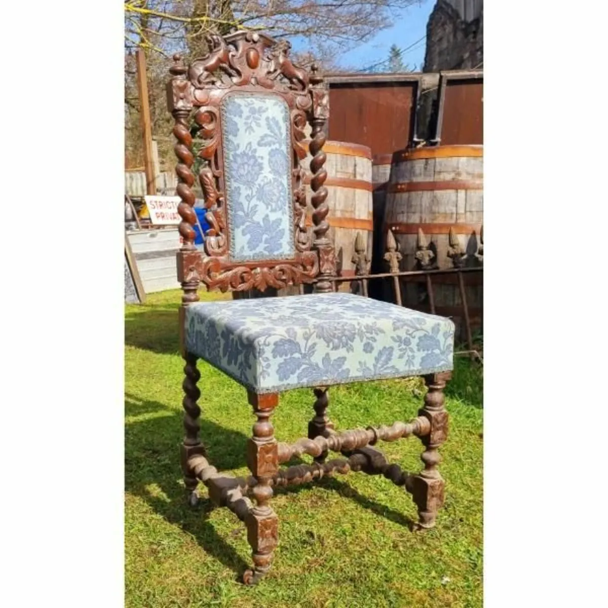 Carved Oak Hall Chair KAS732 - Image 1