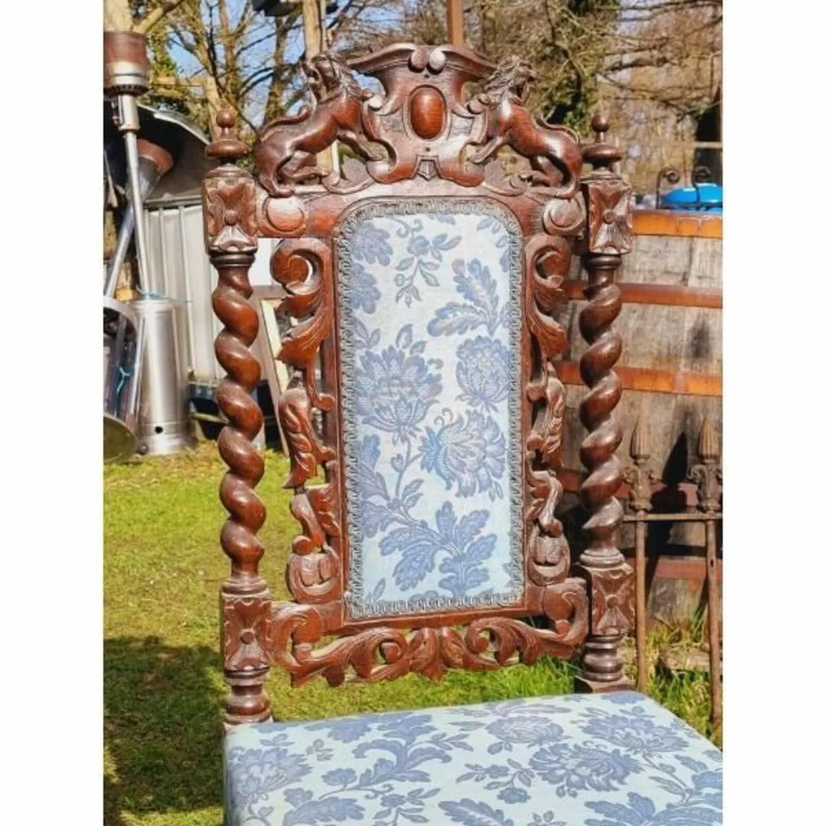Carved Oak Hall Chair KAS732 - Image 3