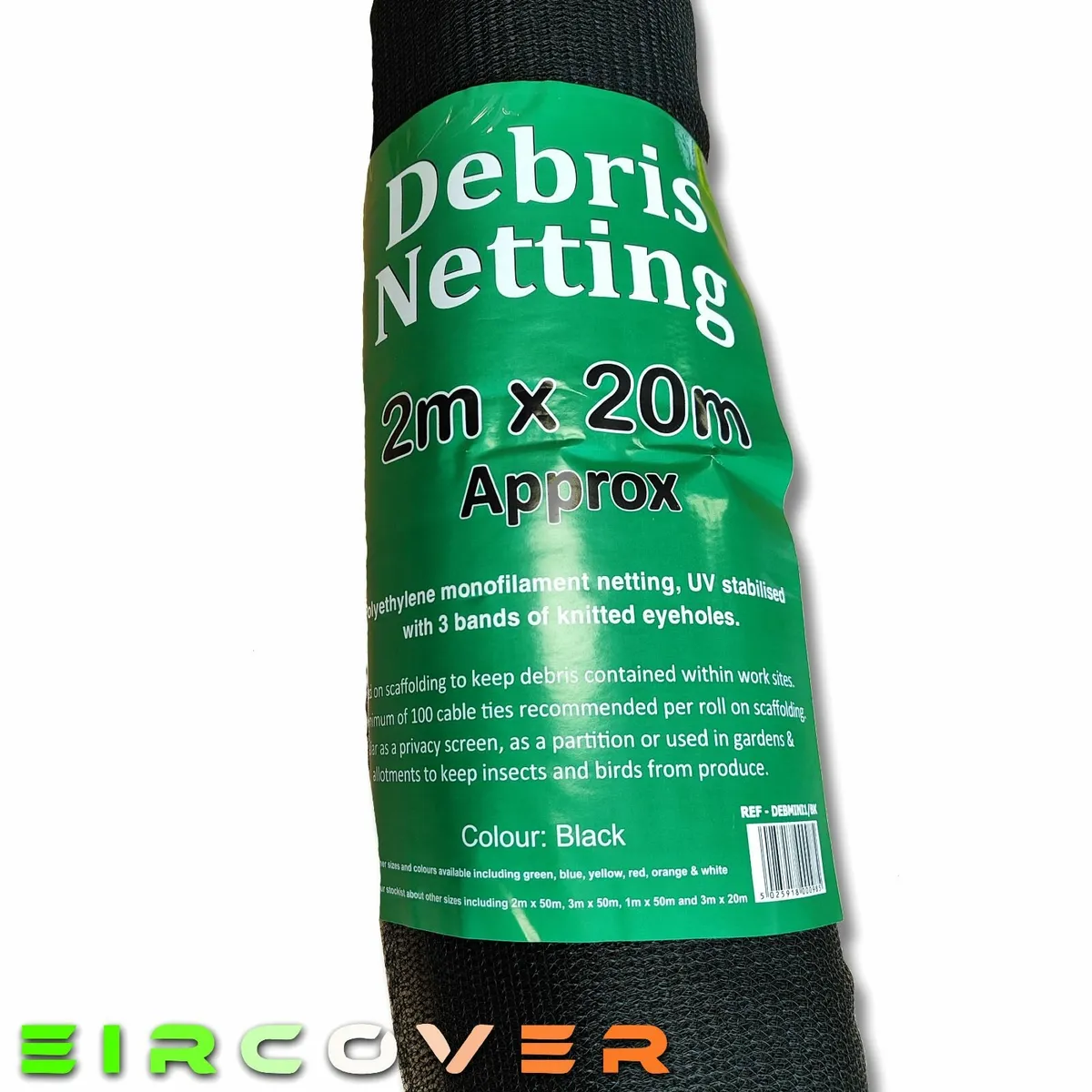Garden windbreak netting : 2m x 20m 50 gsm Black - Image 1