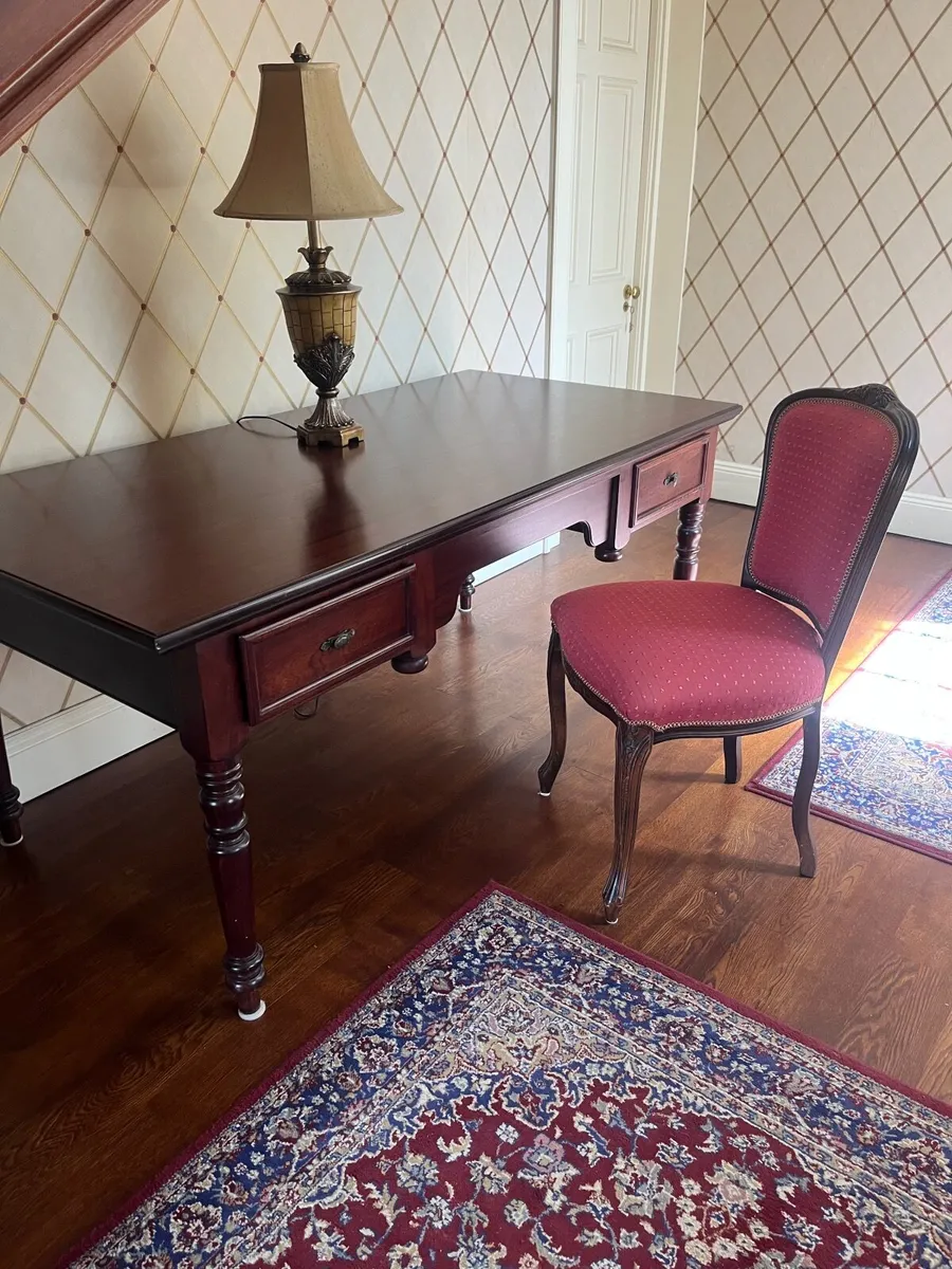 Mahogany double sided desk - Image 2