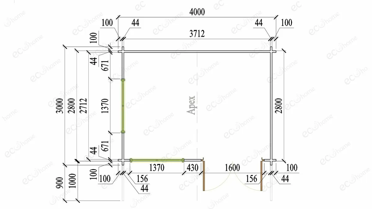 Ecohome Log Cabins Linus 4m x 3m - Image 3