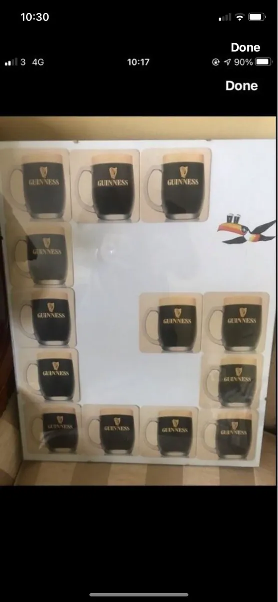 Framed Rare Guinness Vintage Coasters Set - Image 1