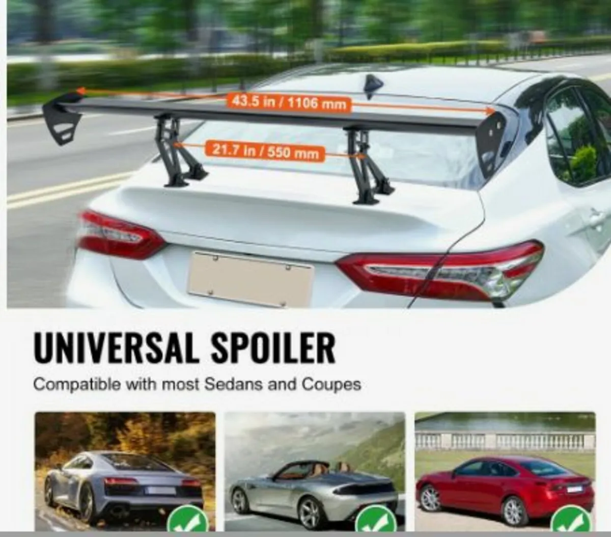 Universal Rear Spoiler GT Style - Image 3