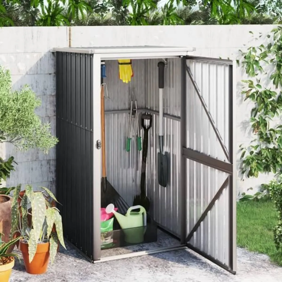 Garden Tool Shed Anthracite 88x89x161 cm - Image 1