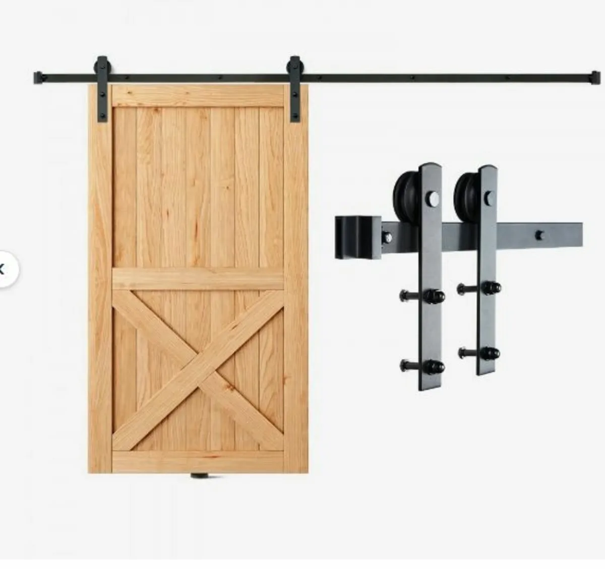 8FT Sliding Barn Door Hardware Kit - Image 1