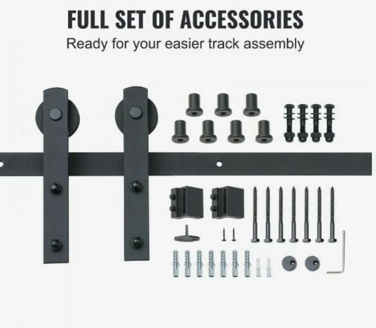 8FT Sliding Barn Door Hardware Kit - Image 2