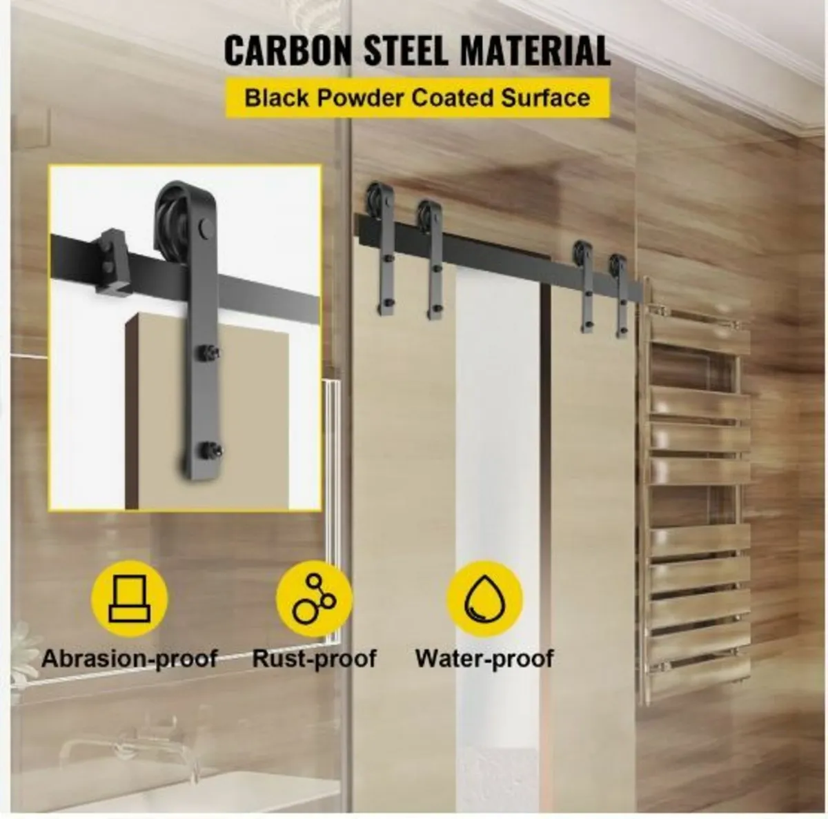 Sliding Barn Door Hardware Kit, 12FT - Image 3