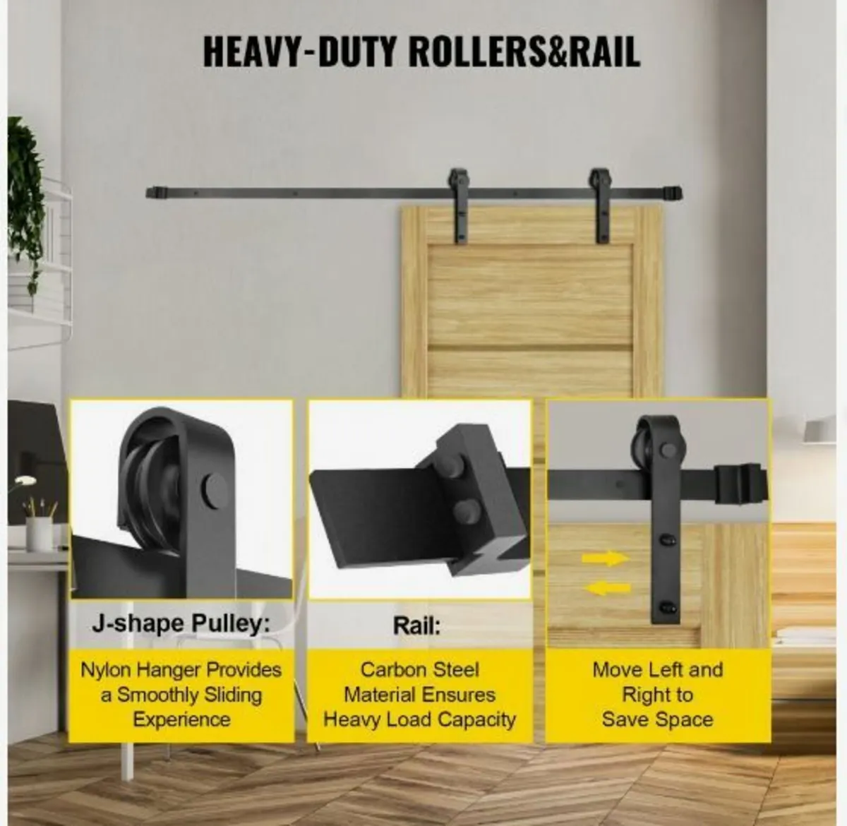 Sliding Barn Door Hardware Kit, 12FT - Image 4