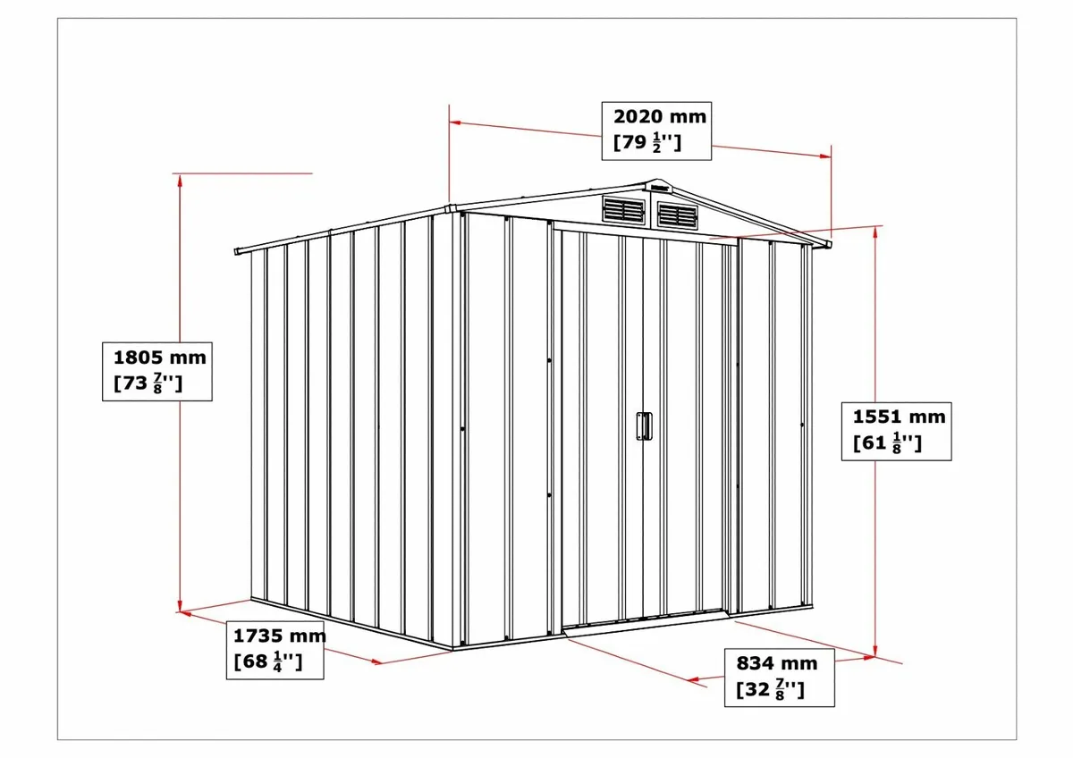 6x6 Steel Garden Sheds Free Delivery - Image 2