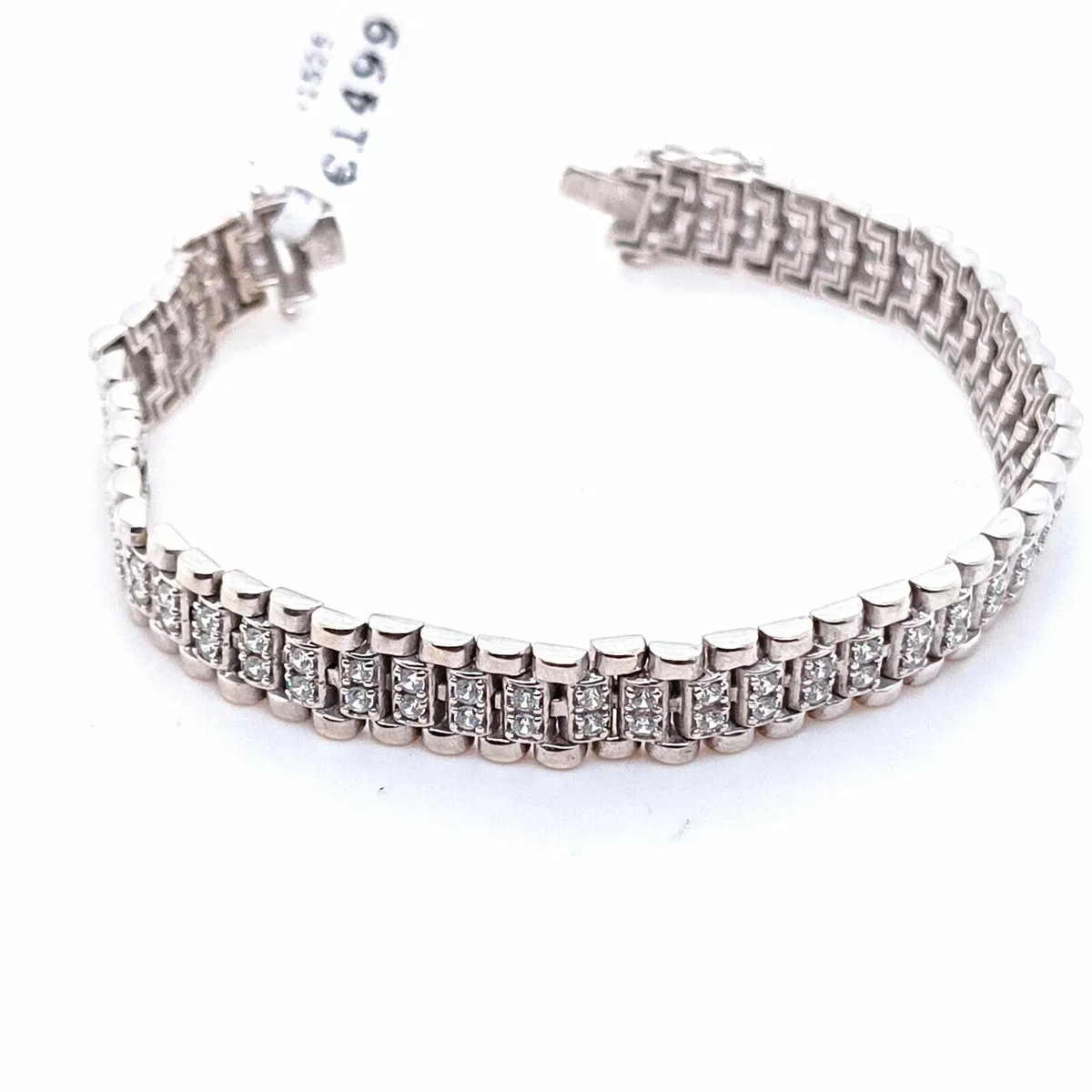 9k White Gold & Zirconias "Rolex" Style Bracelet - Image 2