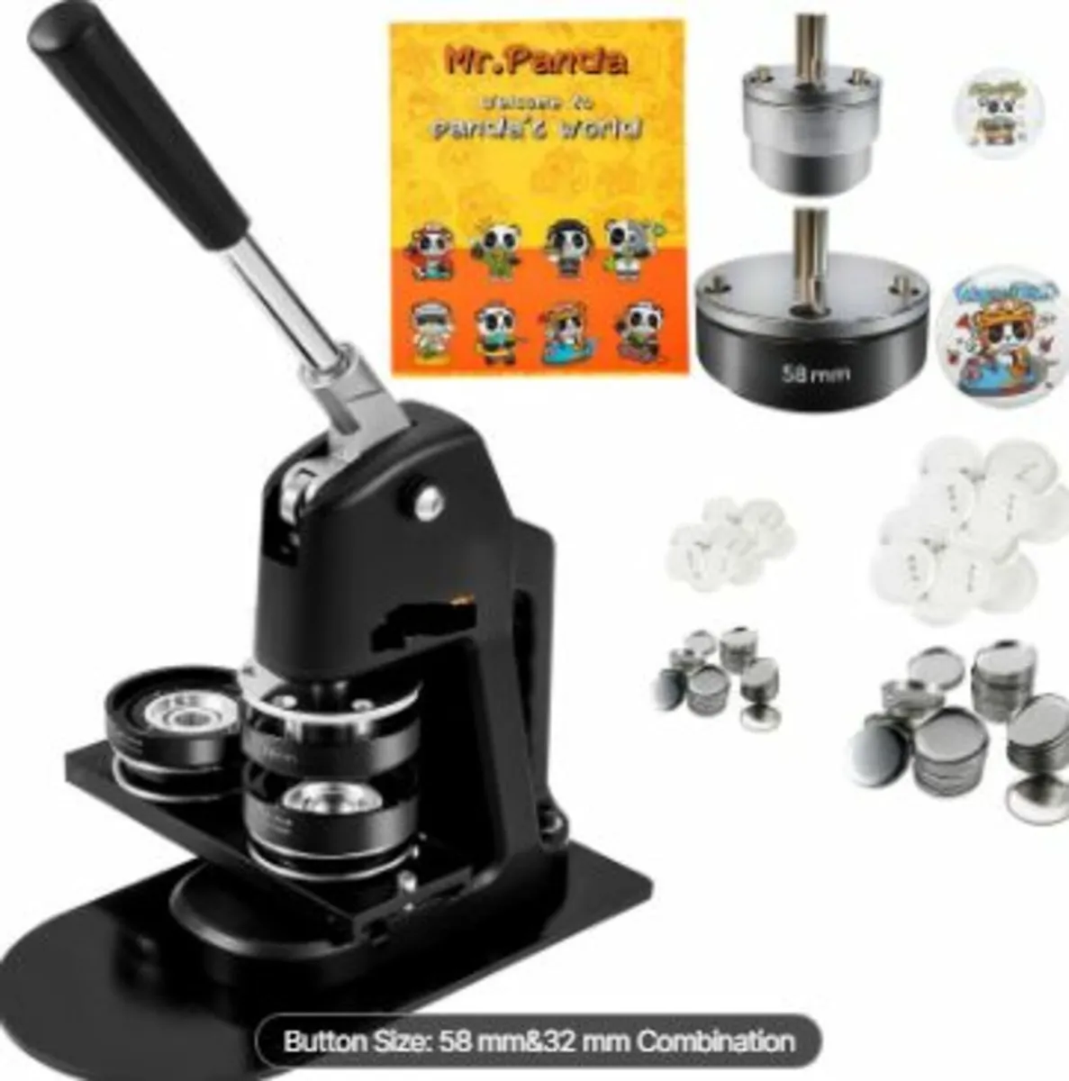 Button Maker Machine, Multiple Sizes 1.25+2.25 - Image 1