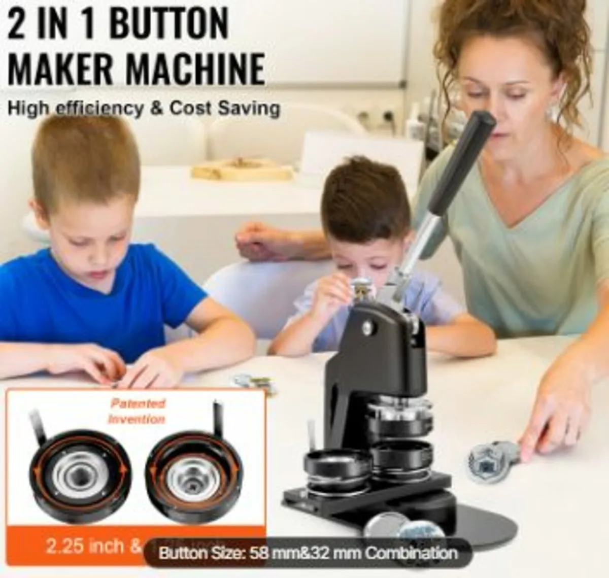 Button Maker Machine, Multiple Sizes 1.25+2.25 - Image 2