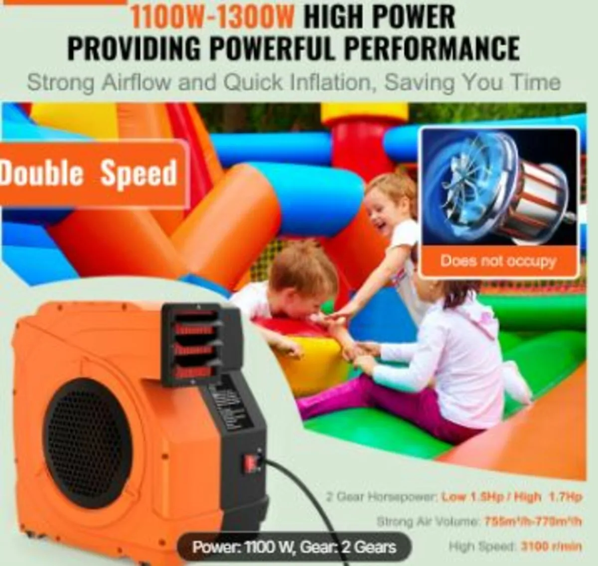 water pump 1100W Luftpumpe 770 m³/h - Image 2