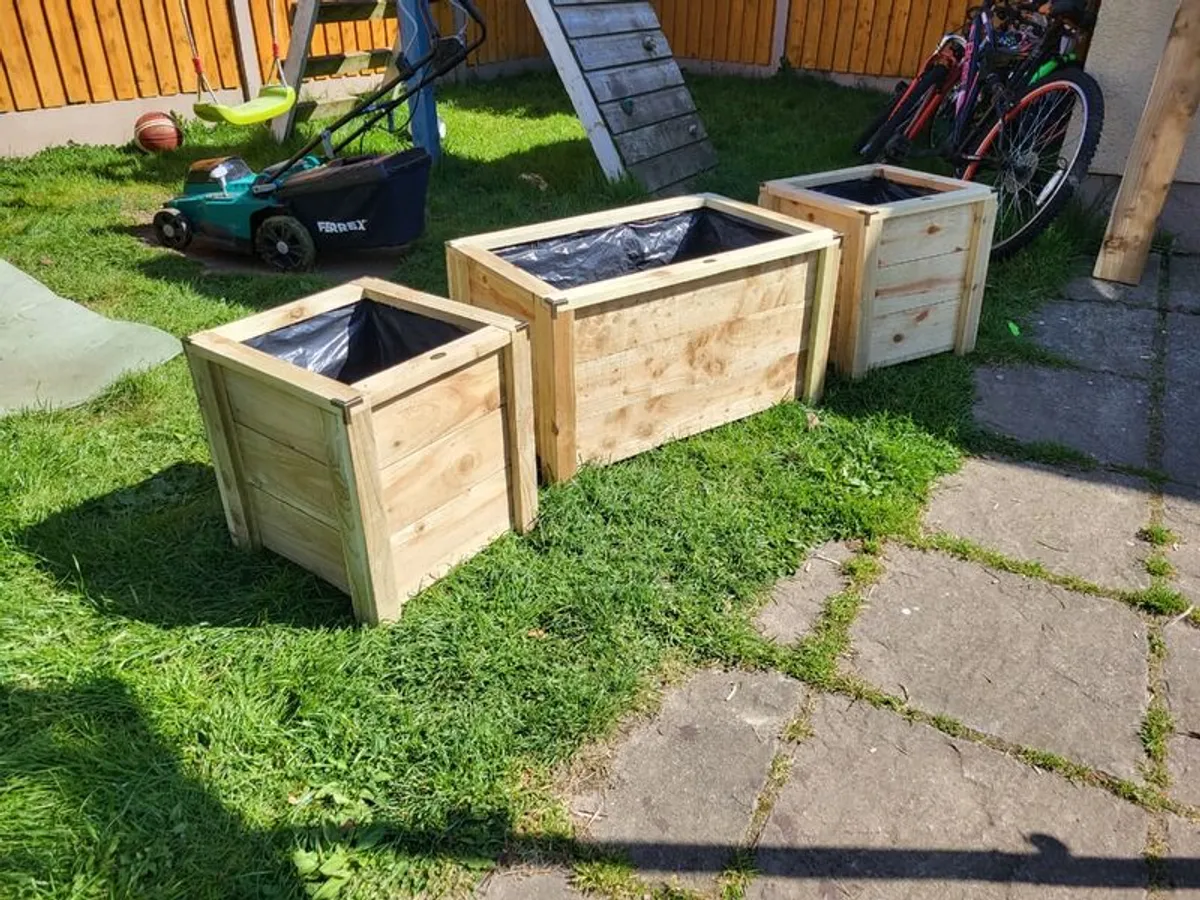 Medium Rectangular Planter Flower Planter Wooden Planter - Image 2
