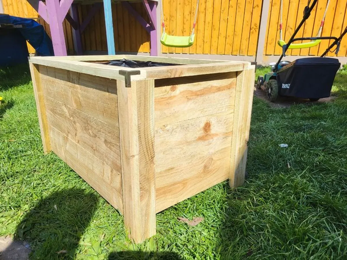 Medium Rectangular Planter Flower Planter Wooden Planter - Image 4