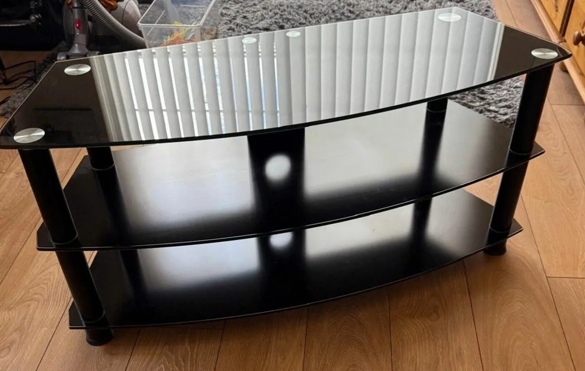 Black Glass Sony TV Stand