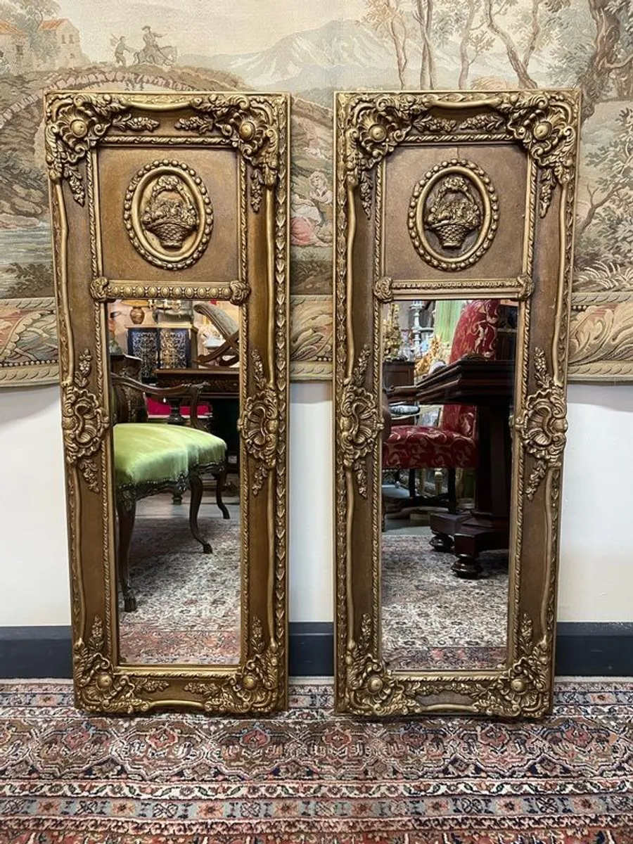 FLASH SALE ! Was 395 Now 295 ! A Beautiful Pair of French Style Panel Mirrors. - Image 1