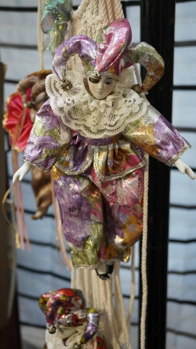 📌Set of 3 Hanging Porcelain Venetian Harlequin Do - Image 4
