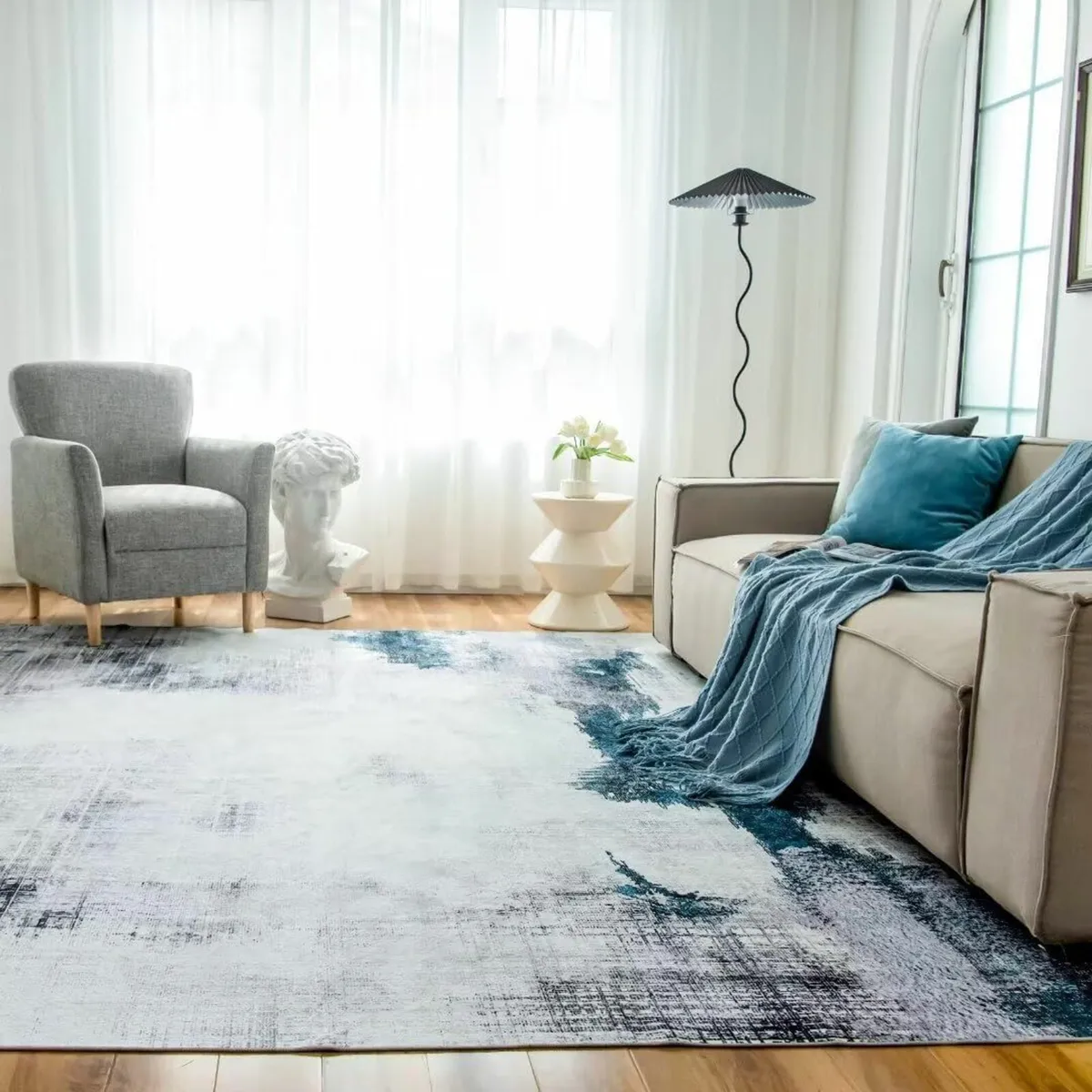 Rug Modern Abstract Design Large Blue160x230 - Image 1