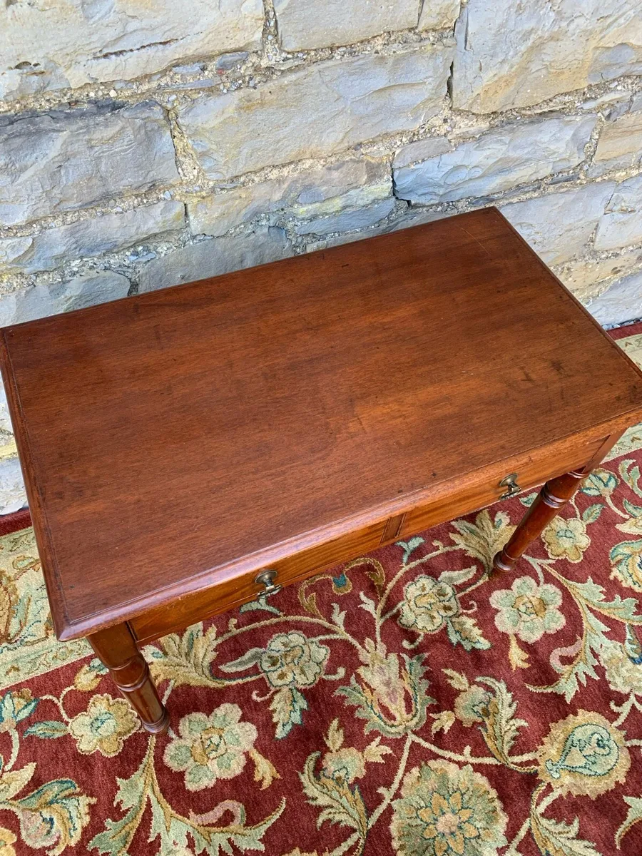 Victorian flame mahogany two drawer console table - Image 3