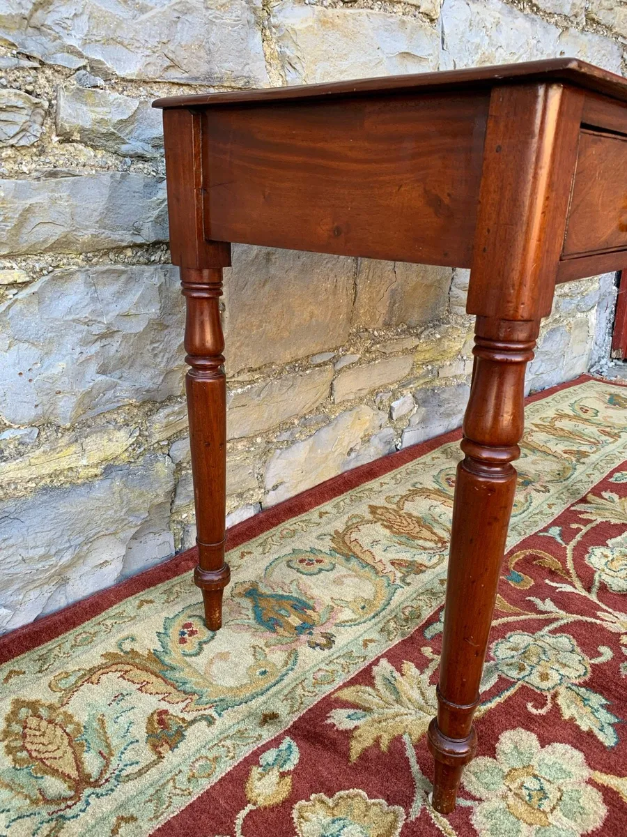 Victorian flame mahogany two drawer console table - Image 4