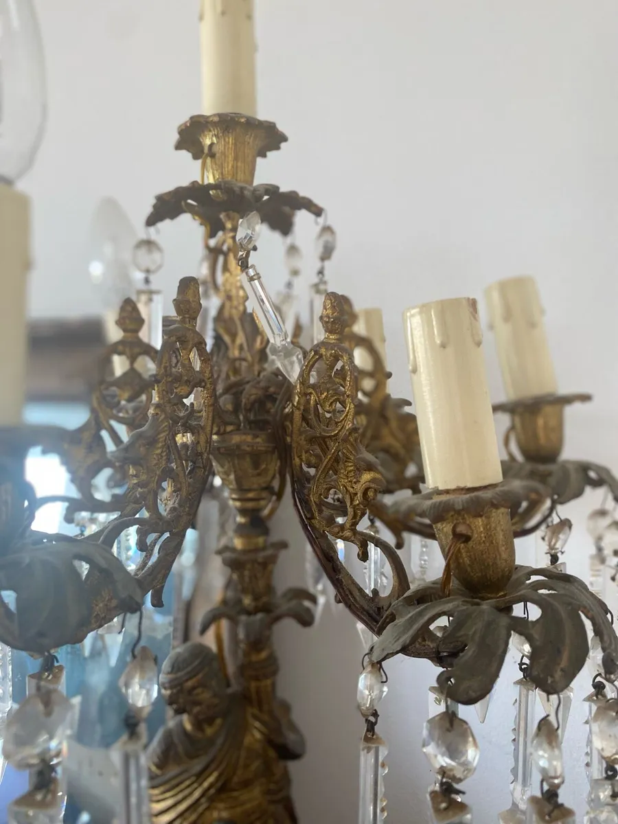 (Pending collection) French Brass chandelier - Image 4