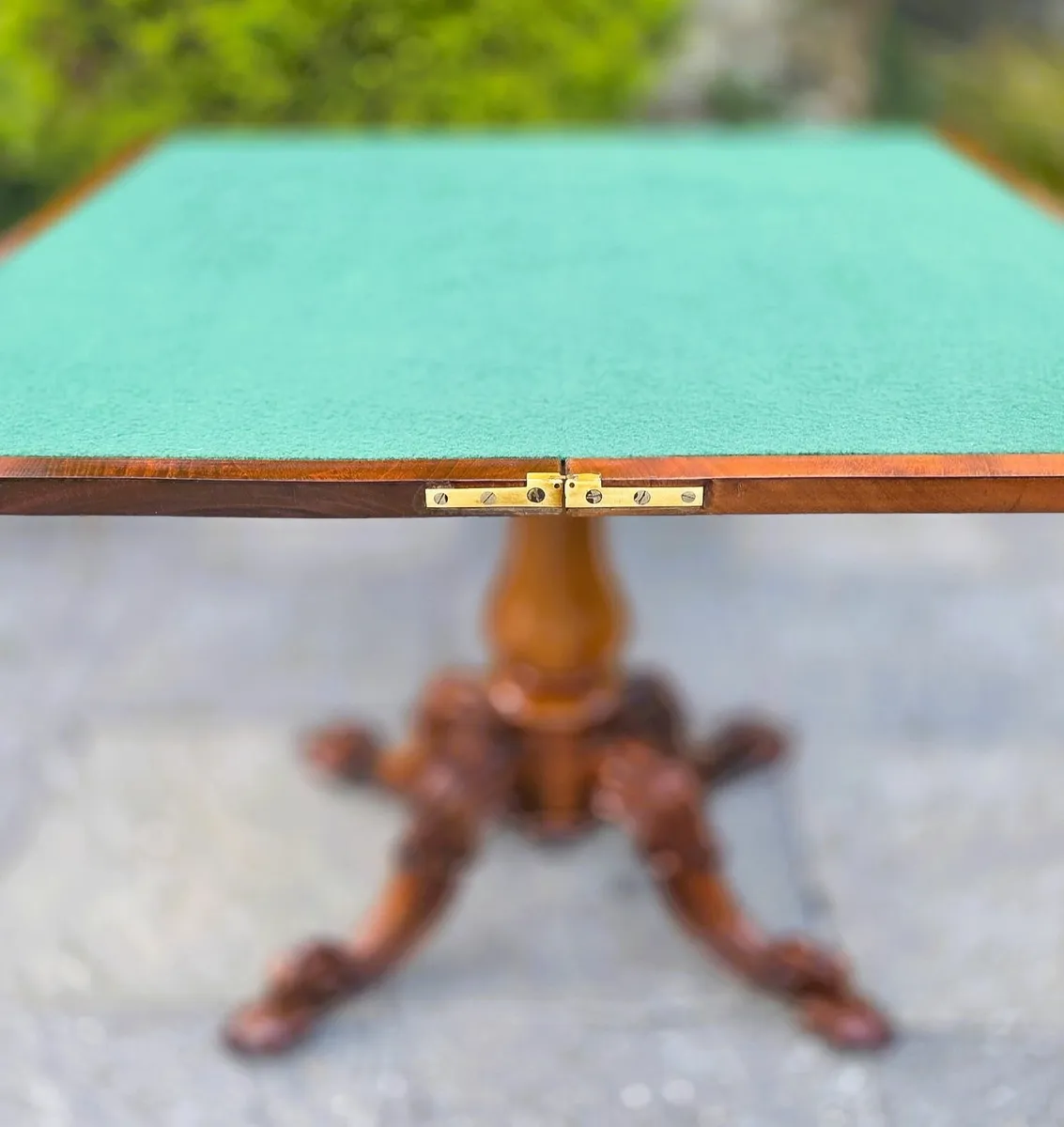 Victorian Walnut Fold Over Card Table- Circa 1860 - Image 3