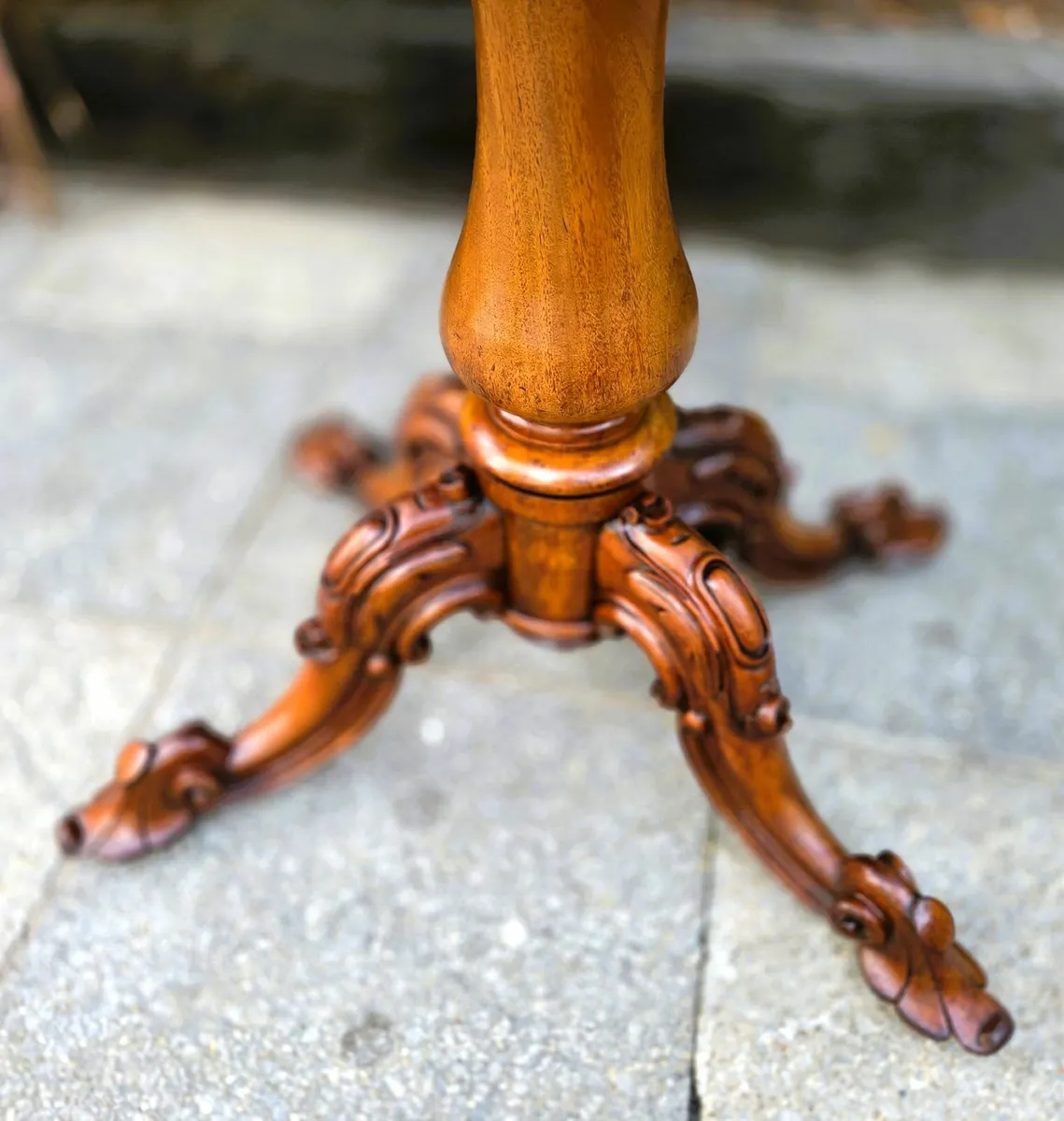 Victorian Walnut Fold Over Card Table- Circa 1860 - Image 4