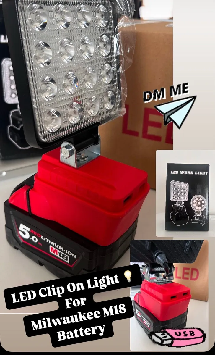 Clip on Battery Light for M18 Milwaukee - Image 2