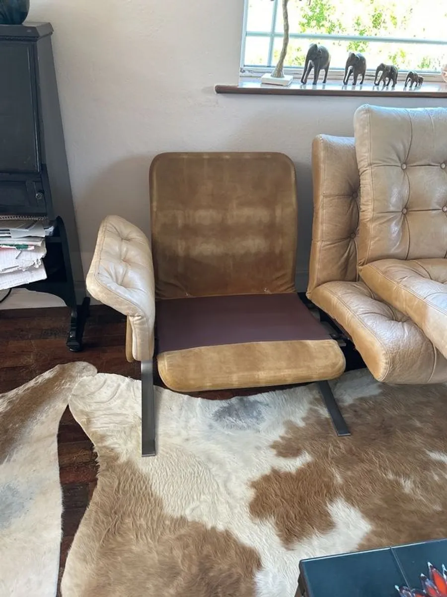 Stunning Vintage Danish Mid Century Ebbe Gehl & Soren Nissen 3seater Sofa, Lounge Chair & Footstool - Image 2