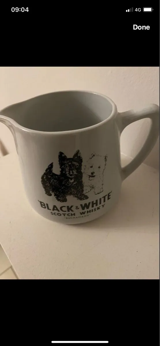 Rare Black & White Scotch Ceramic Jug - Image 4