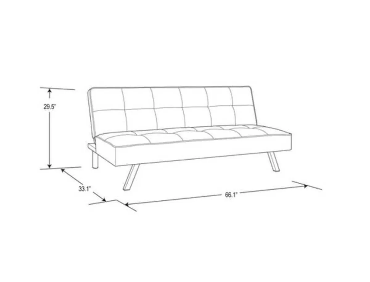 Black Modern Folding 3 Seater Fabric Sofa Bed - Image 3