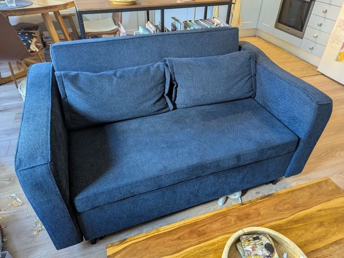 Navy Sofa Bed Open To Offers - Image 1