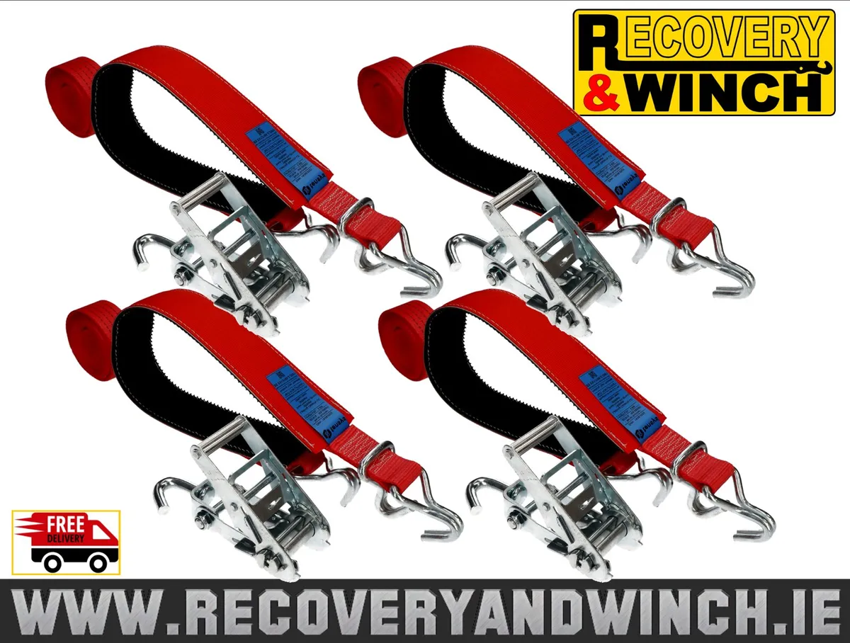 OVER-WHEEL CAR RECOVERY TRANSPORTER TRAILER STRAPS - Image 3