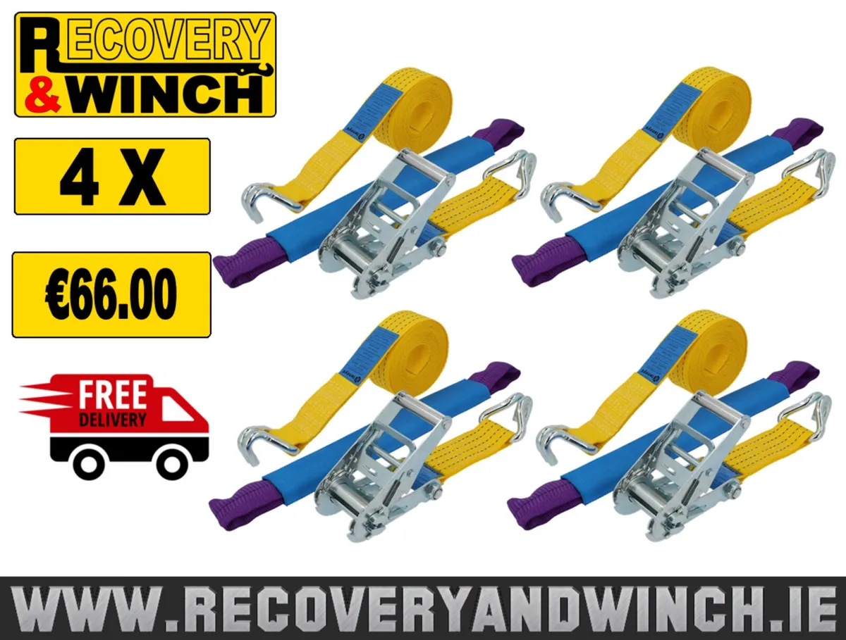 CAR TRANSPORTER WHEEL STRAPS X4 - Image 1