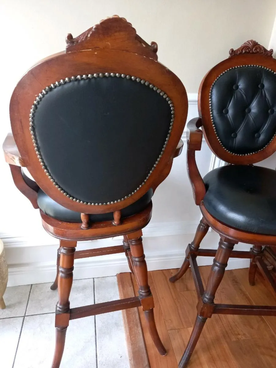 Pair of high captain stools - Image 2