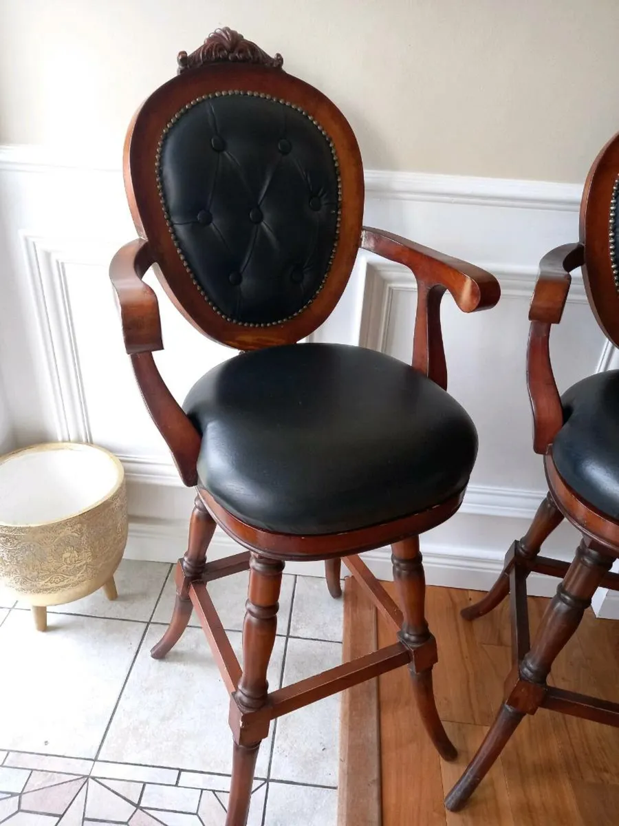 Pair of high captain stools - Image 4