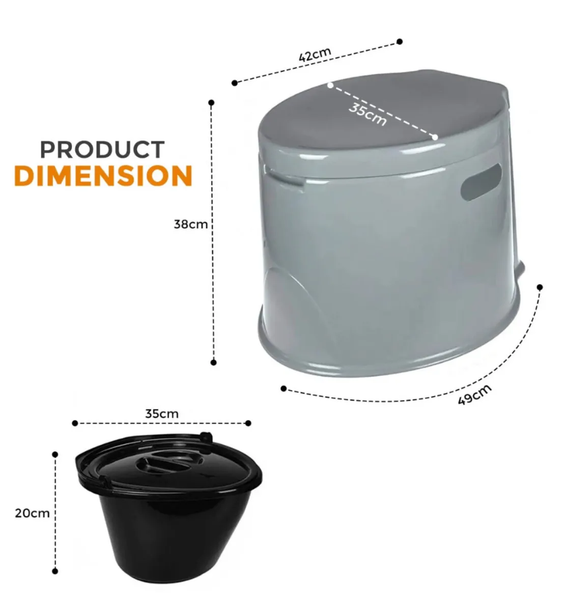 6 Litre Portable Camping Toilet NEW - Image 4