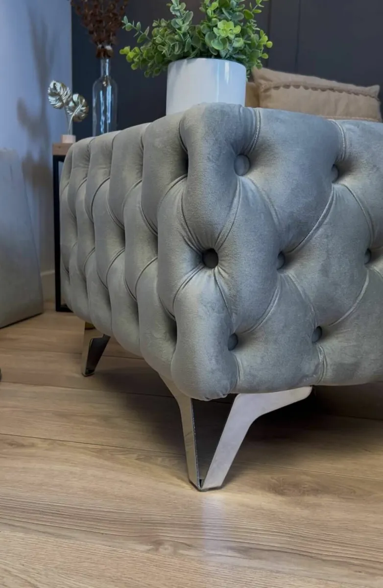 Chester Lux Square Coffee Table 63x63x45cm Velvet - Image 3