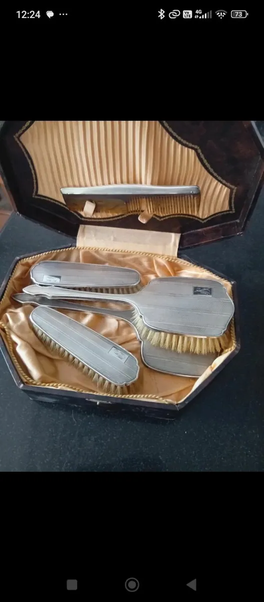 Antique silver vanity set - Image 1