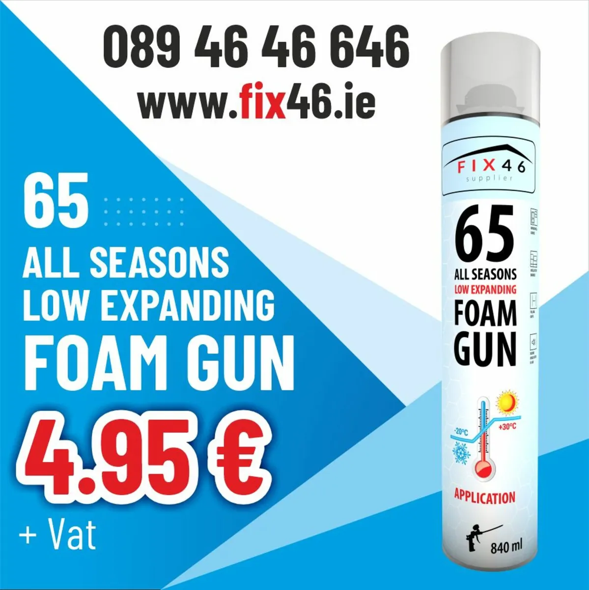 All Seasons 65 Low Expanding Foam €4.95 + Vat/can - Image 1
